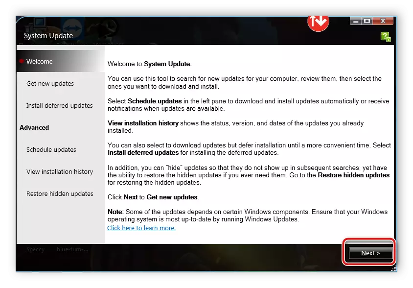 Search for Updates in Lenovo System Update for Lenovo B570E