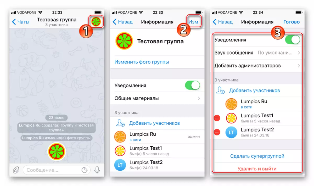 Telegram for iPhone Group Management