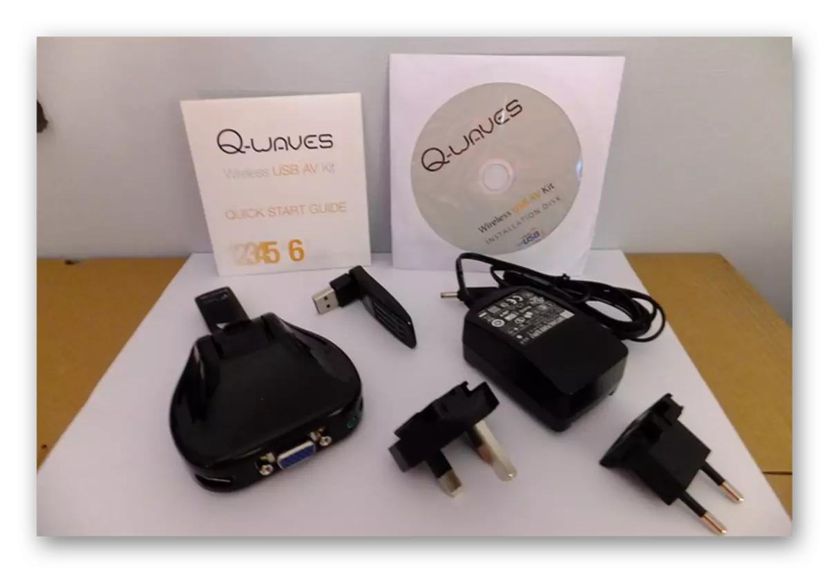 Contoh set lengkap q-wave USB nirkabel AV
