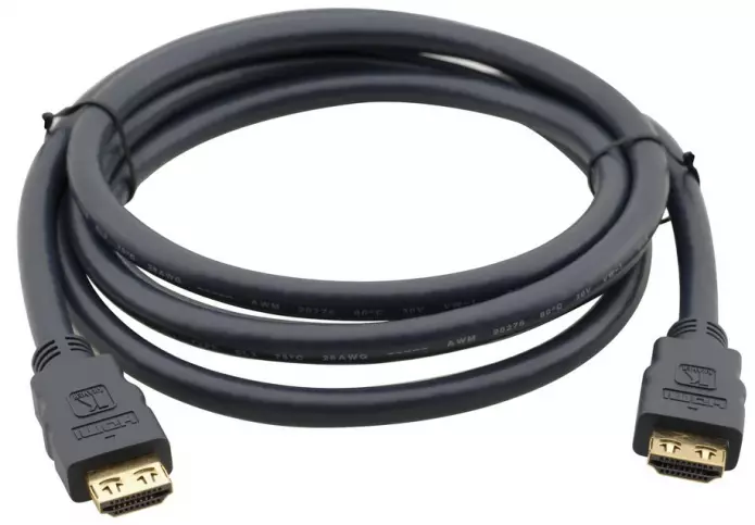 Un exemplu de cablu dublu HDMI