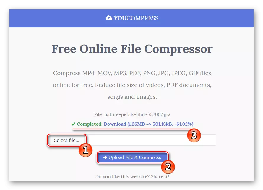 Usando youcompress.com.