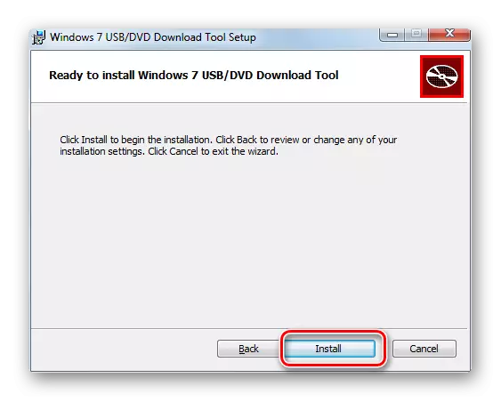 Az alkalmazás telepítése a Windows Utility Wizard ablak segédprogramban 7 USB DVD letöltési eszköz