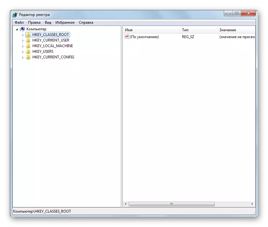 Editor registru systému v systému Windows 7