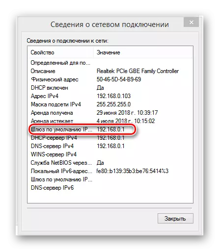 Dirección del enrutador en Windows 8