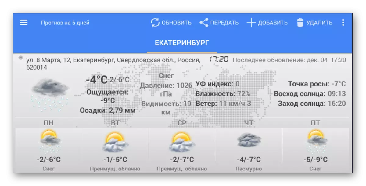 Vremea Widget și ceas pentru Android (prognoza meteo)