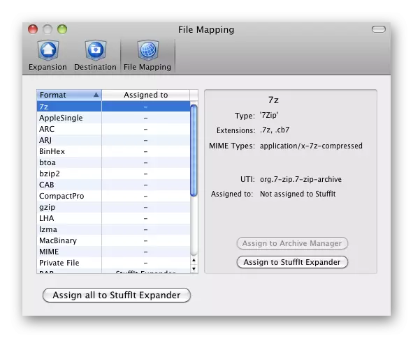MacOS لاء Stuffit Expander Archiver انٽرفيس