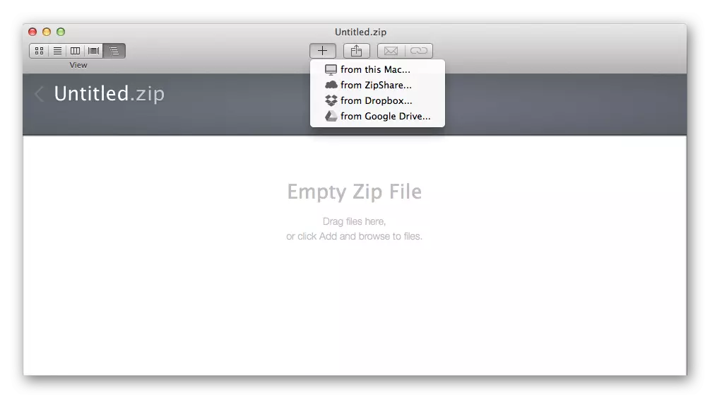 适用于MacOS归档的WinZip的Mac的主窗口