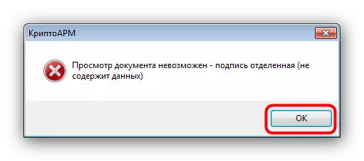 Sihirbazı Via Cryptoarm'da bir SIG dosyasını yükleme hatası