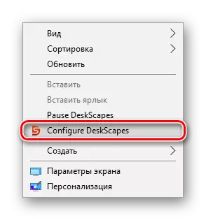 Konfigurálja a DeskScapes paramétert a Windows helyi menüben