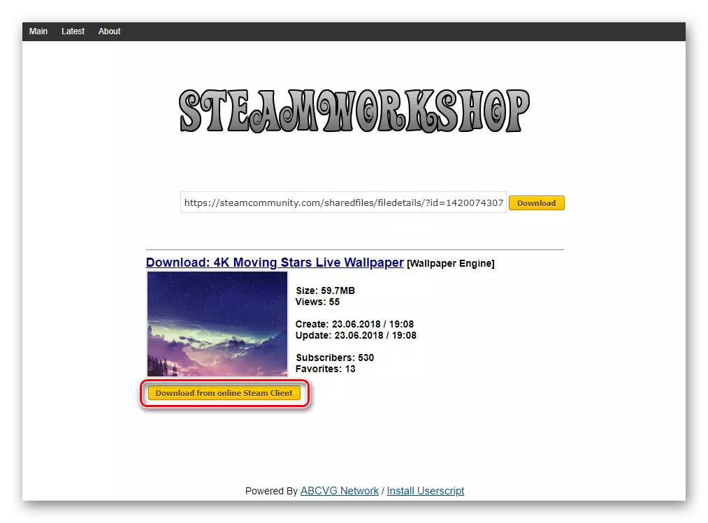 Se filoplysninger, når de downloades med SteamworkShop