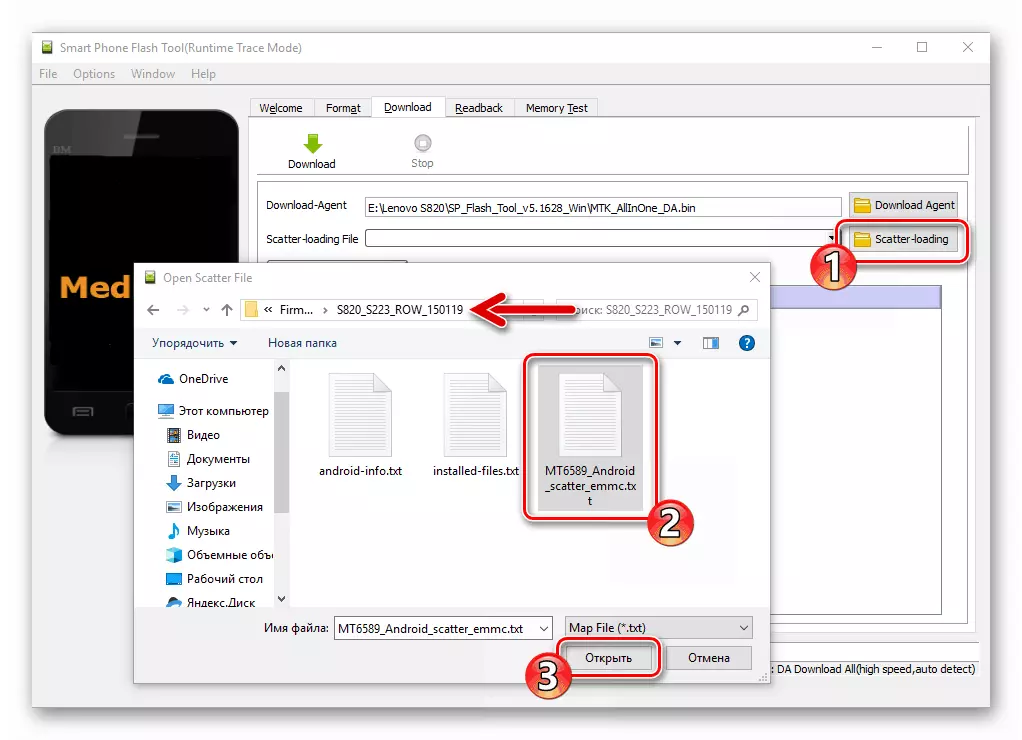 Alat Flash Lenovo S820 SP Download File Scatter Sadurunge Nggawe Nvram Serep