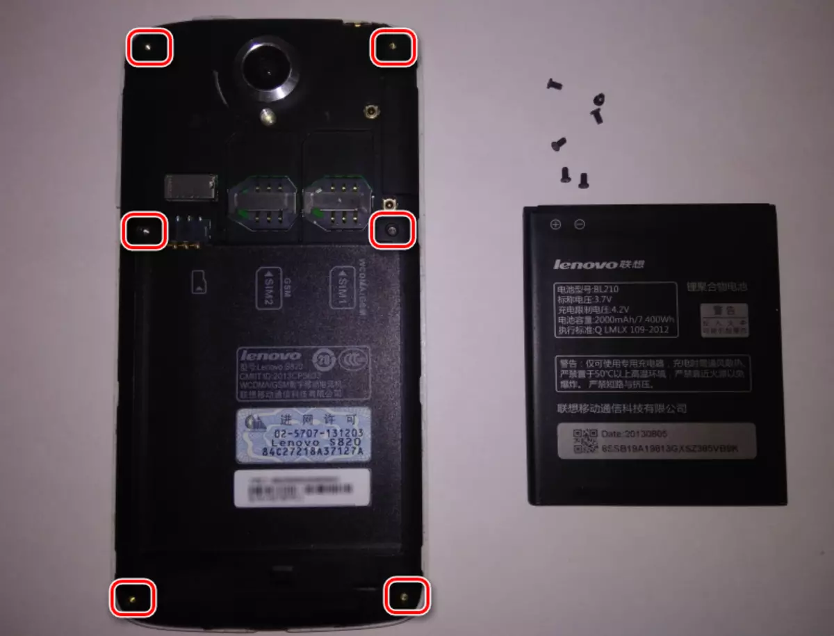 Lenovo S820 Disassemblaggio dell'apparato per il firmware attraverso il testpoint