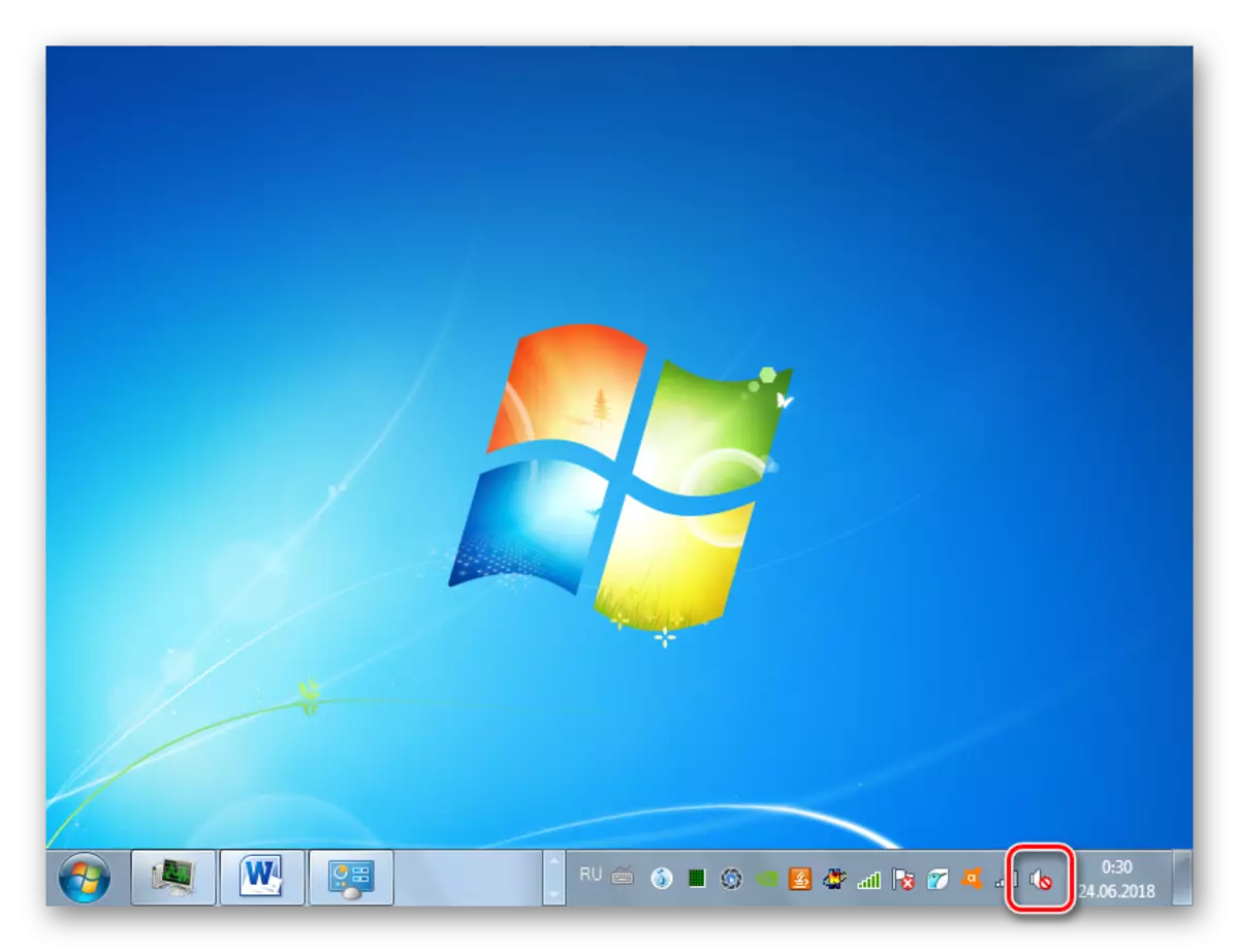 Ga naar het geluid in het pictogram in het meldingsgebied in Windows 7