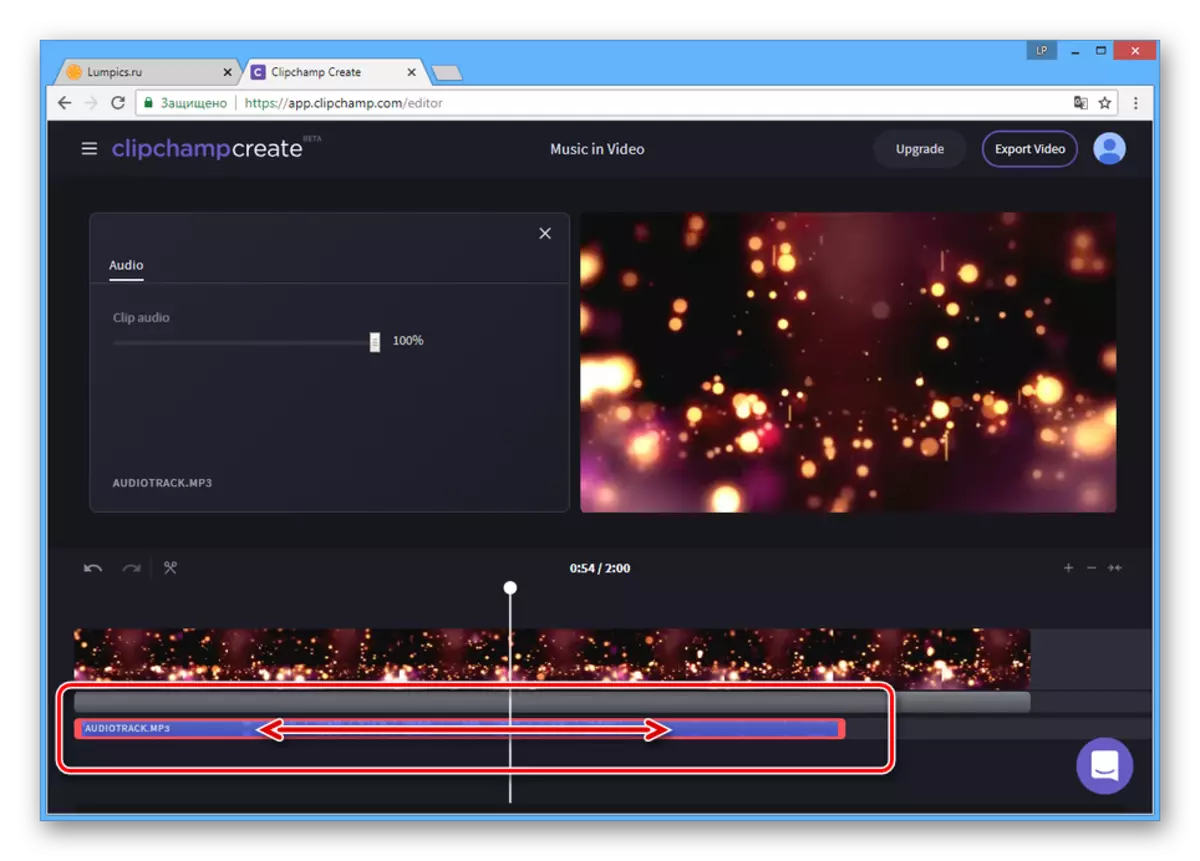 Musikklengdeinnstillinger på ClipChamp nettside