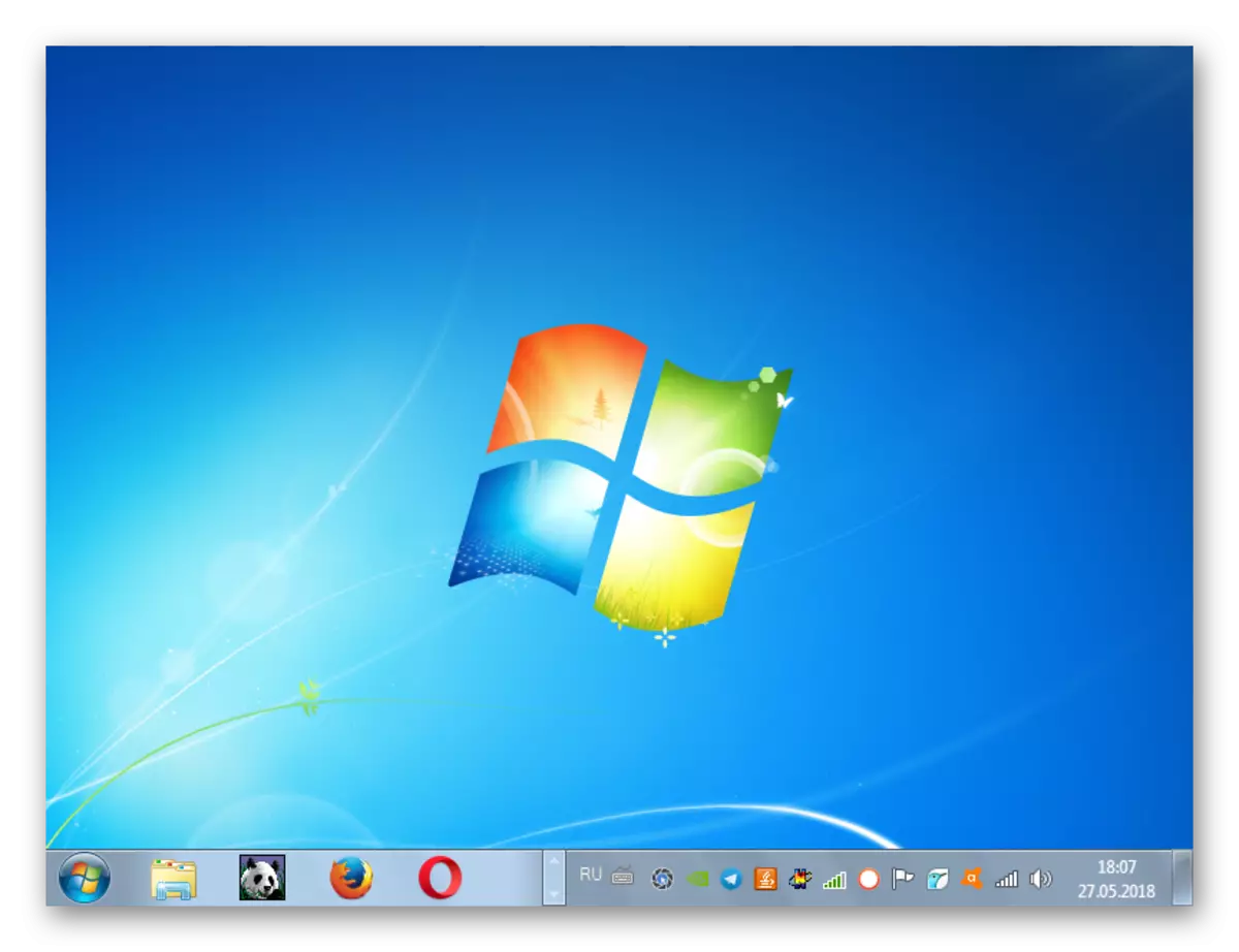 Windows 7 interface after installing the operating system