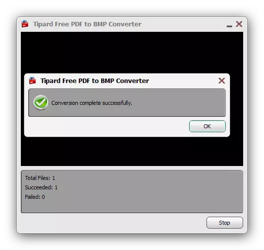 In berjocht oer de suksesfolle PDF-bestânkonversion yn Tipard PDF nei BMP Converter