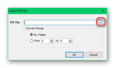 Pilih dalan menyang file PDF ing program gratis kanggo Excel Converter Excel