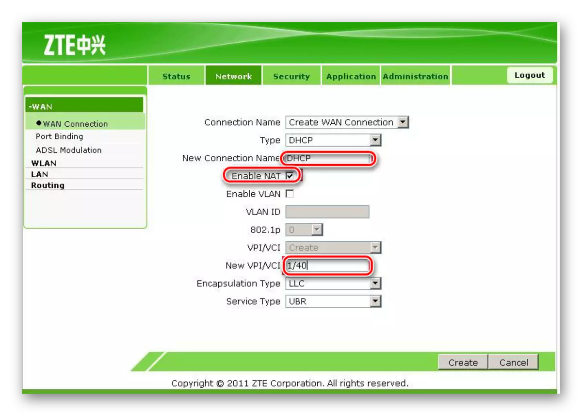 Vendosja e cilësimeve të lidhjes DHCP në ZTE_ZXV10_H108L
