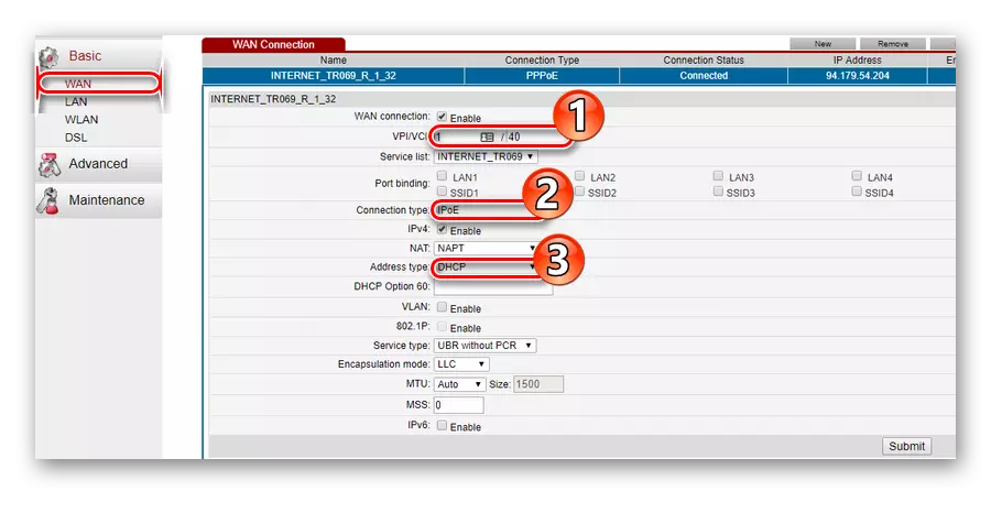 Sinusuri ang mga setting ng koneksyon ng DHCP sa Huawei Modem.