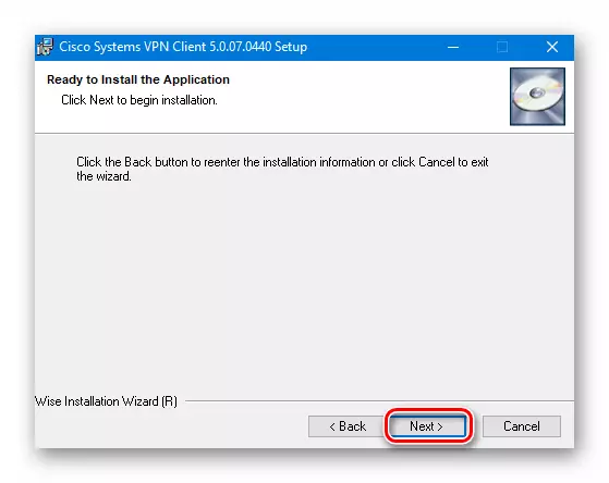 زر بدء الإعداد سيسكو VPN في نظام التشغيل Windows 10