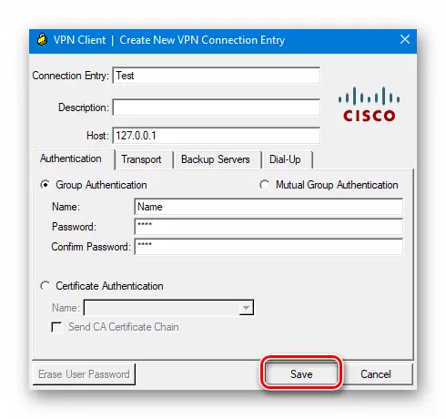 Cisco VPN kapcsolat beállításai