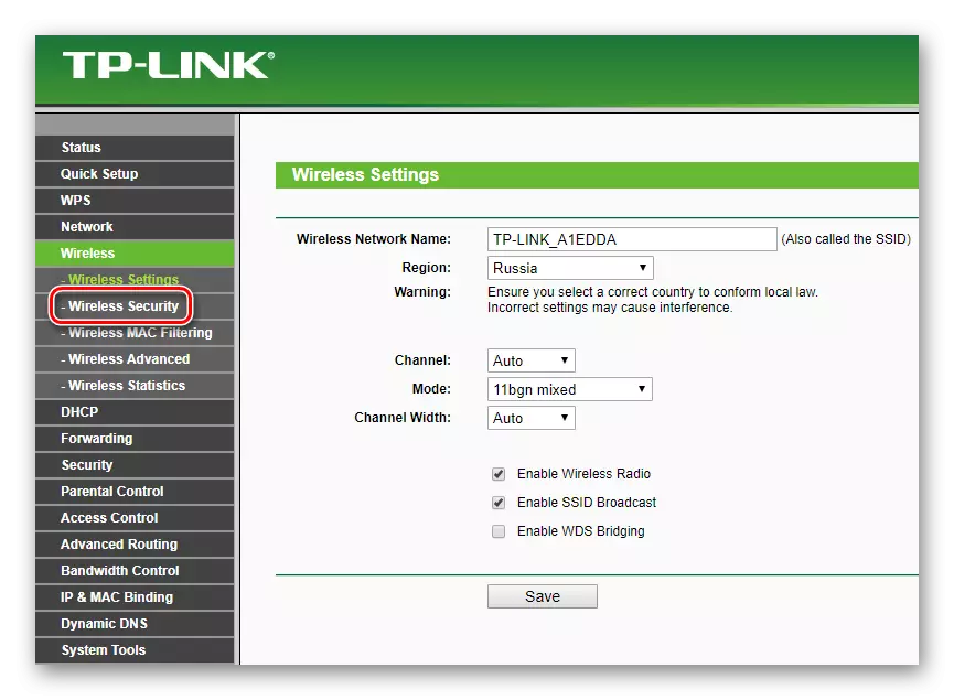 Sicurezza wireless su TP-Link Router