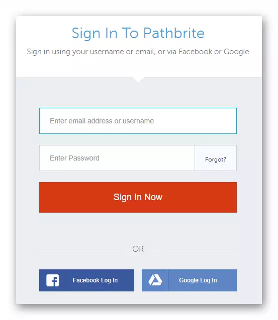 Forma de rexistro dunha nova conta no Pathbrite de servizo en liña