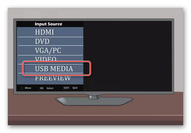 भिडियो संकेतको लागि एक स्रोत को रूपमा एक USB ईन्टरफेस चयन गर्नुहोस्