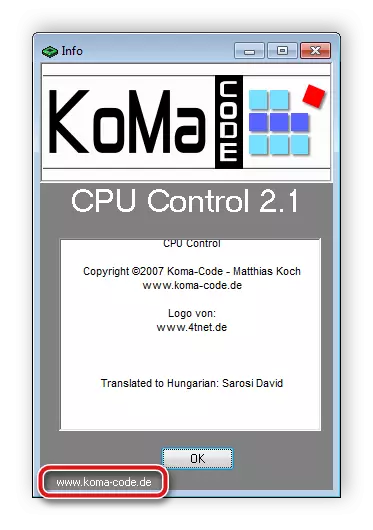 Transição para o site oficial do controle da CPU