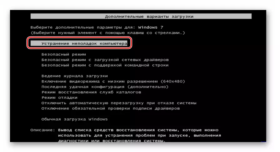 Overgang til systemgjenopprettingsmiljøet fra vinduet Lanseringstype i Windows 7