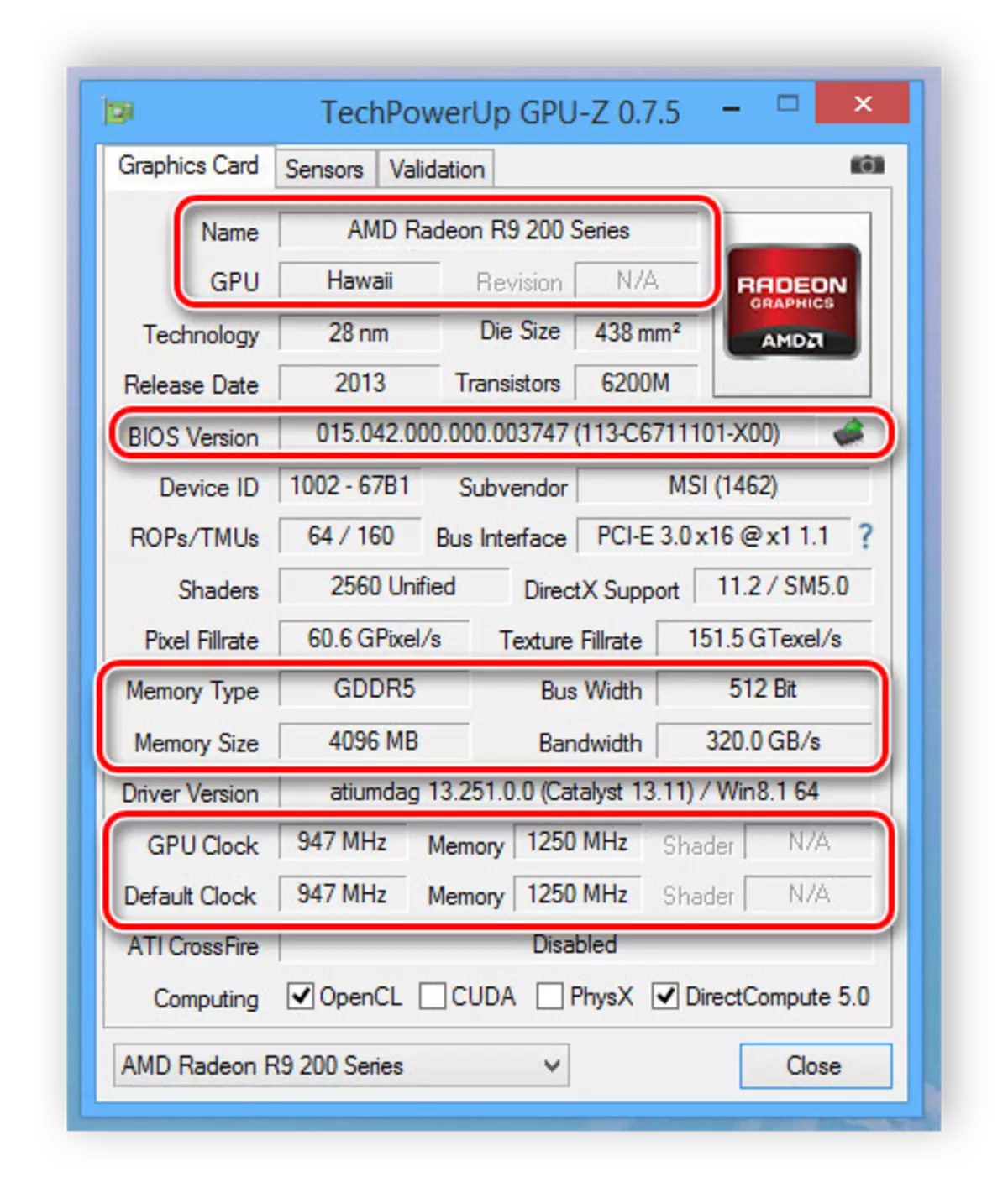 GPU-Z אוסף כרטיס מסך