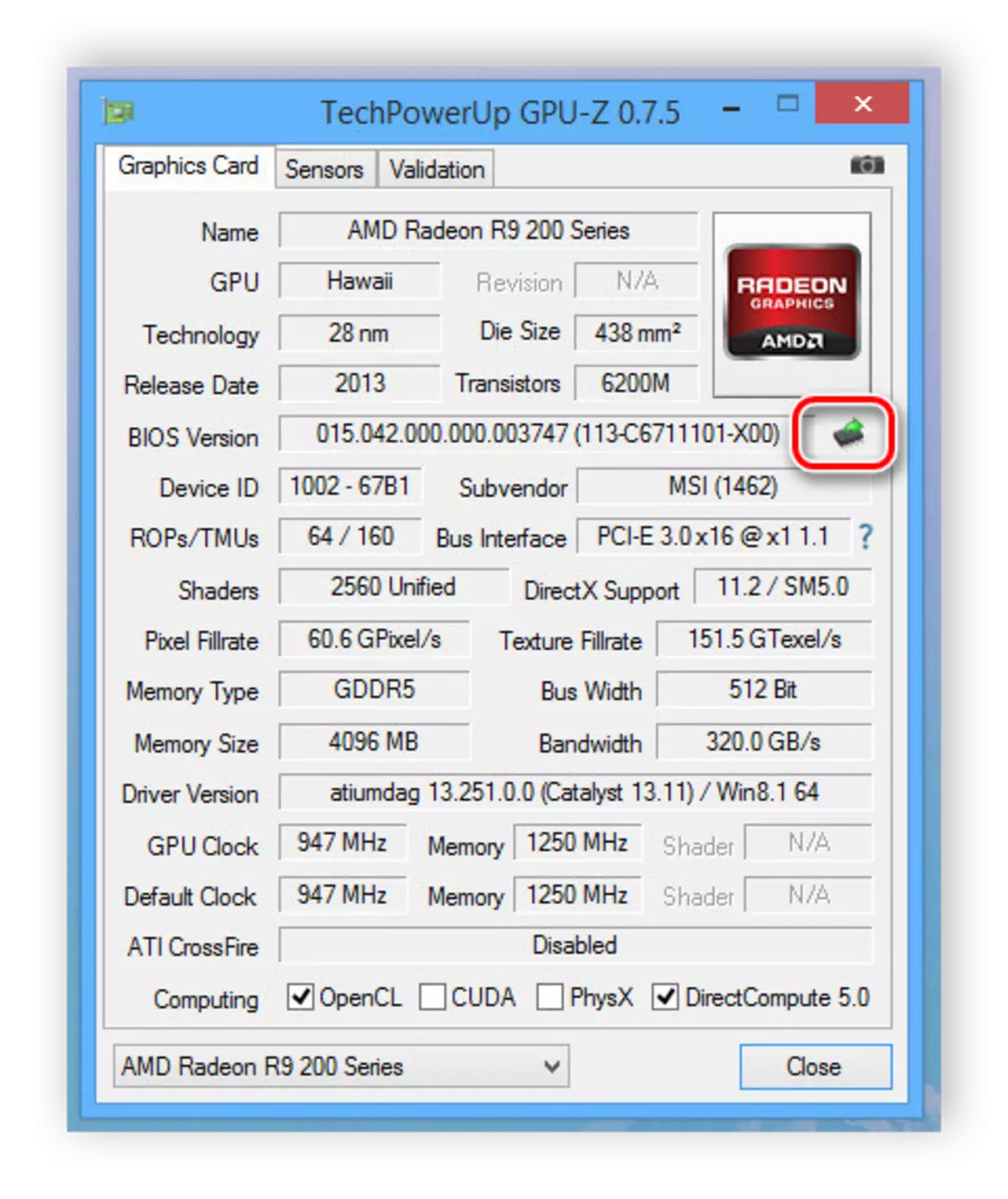 שמירת קושחה BIOS הישן GPU-Z כרטיסי מסך