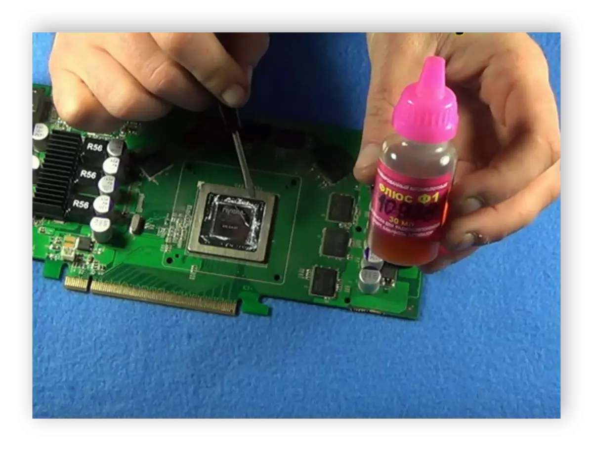 Liquid flux for heating video card