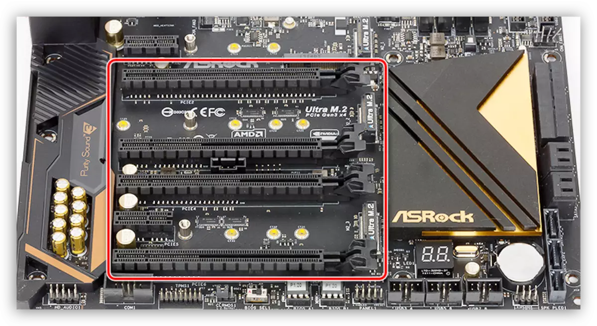 PCI-E Slots shtesë në motherboard për kontrollimin e kartës video