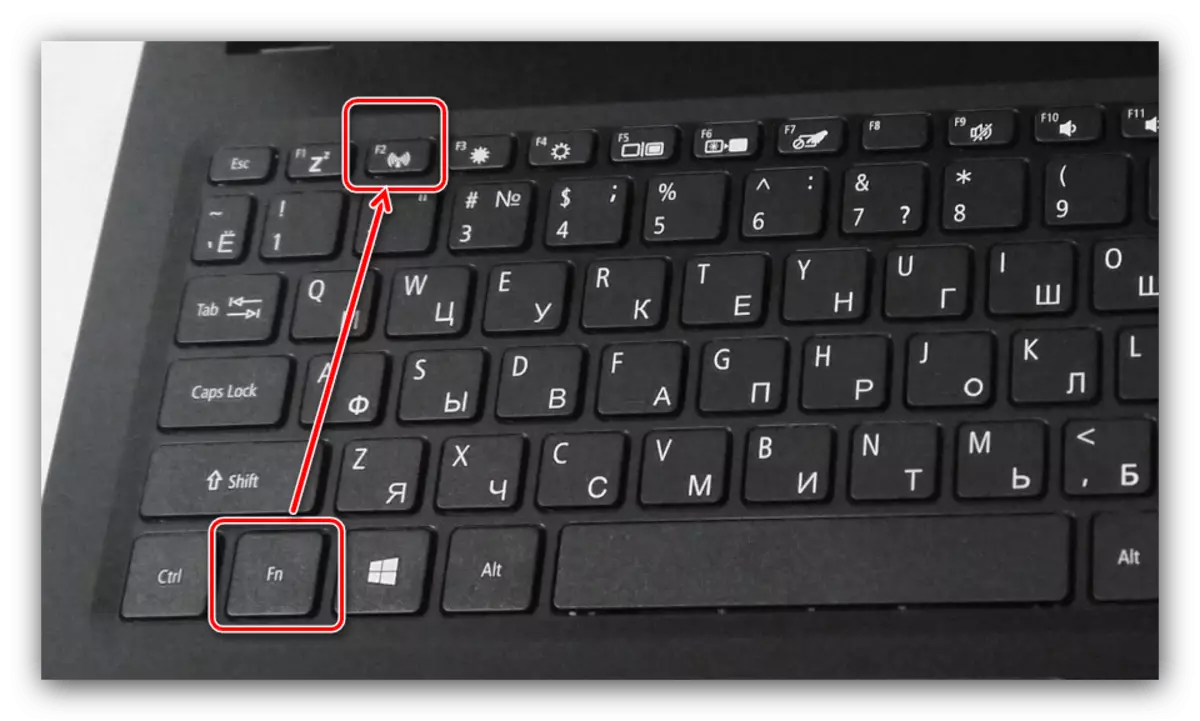 Kombinaasje foar ôfsluten Bluetooth op Windows 7 troch in laptop-toetseboerd
