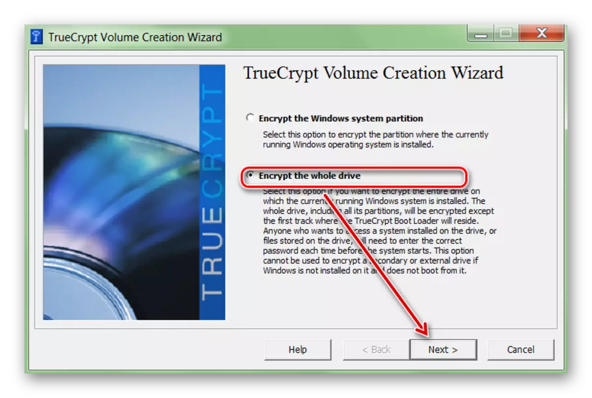 Hiele skiif fersifering yn TrueCrypt