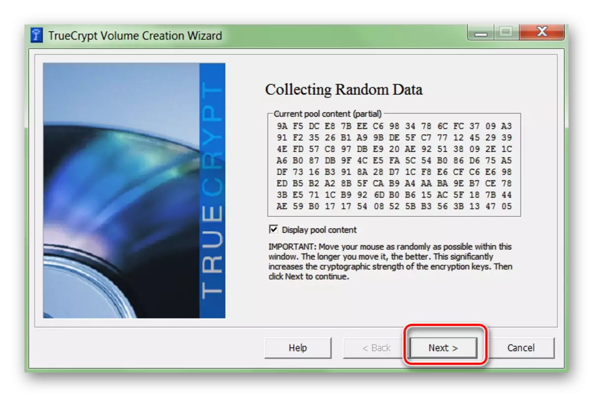 Pengumpulan data untuk membuat Cryptocluche di TrueCrypt