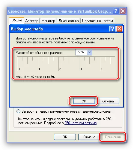 Thiết lập chính xác các phông chữ tỷ lệ và các mục khác trong Windows XP