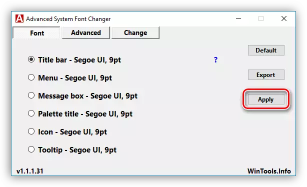 Použít nastavení systému písmo v programu Advanced System Font Changer