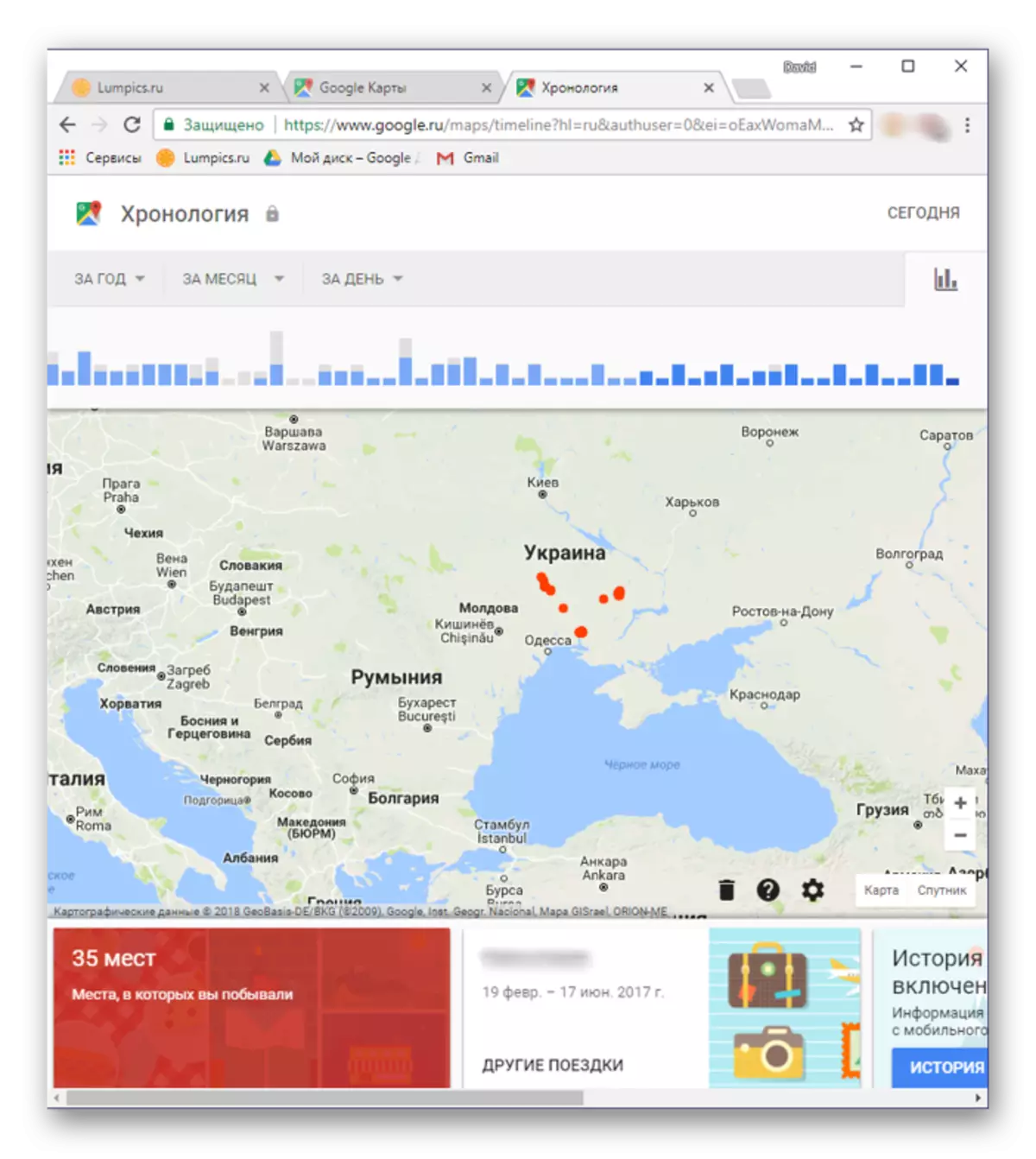 Google地图中的位置显示