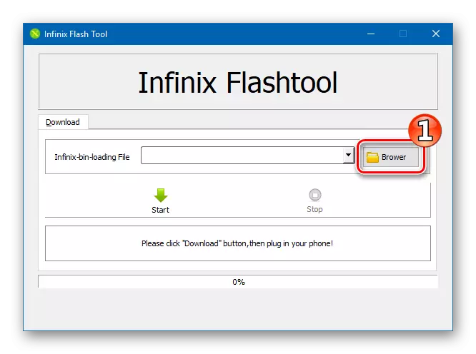 Lenovo IDAPAD A7600 INFINIX FlashTool Hlavné okno Scatter File Selection Tlačidlo