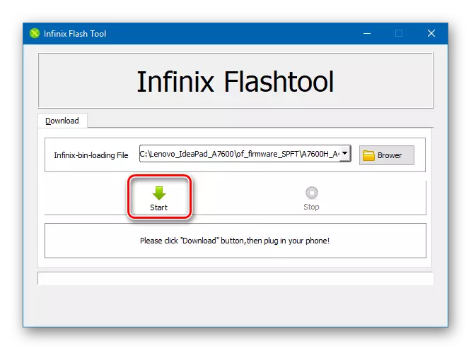 Lenovo IDAPAD A7600 Infinix FlashTool Štart Firmware prostredníctvom programu