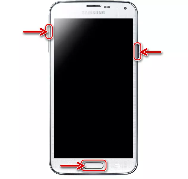 Samsung Galaxy S5 დაწყებული საბაჟო აღდგენა TWRP on სმარტფონი შემდეგ firmware მეშვეობით Odin