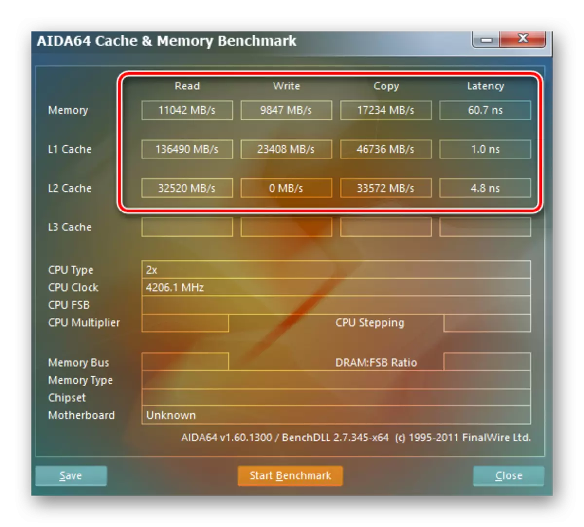 Test pamięci w AIDA64