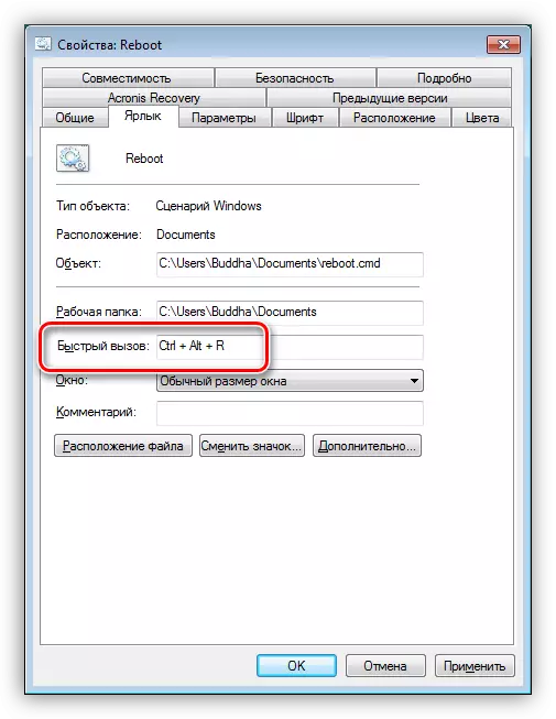 Konfigurácia skriptu rýchleho príkazového riadku v systéme Windows 7