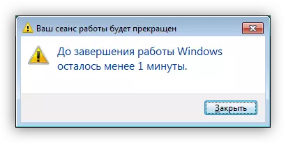 Jelentés a közelgő munkamenet végén a Windows 7-ben