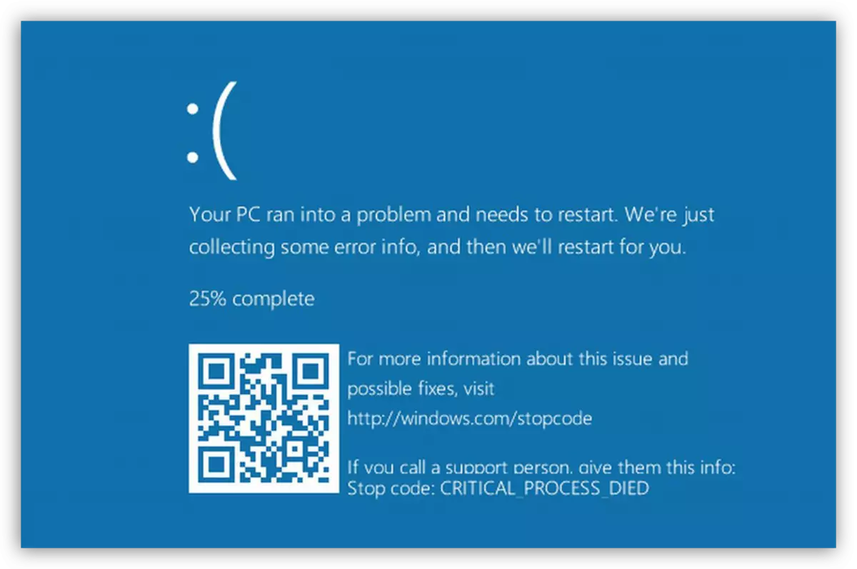 Zaslon modre smrti v operacijskem sistemu Windows 10