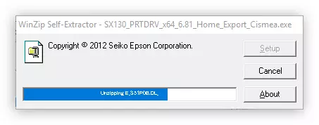 Odstranjevanje začasnih datotek za zagon namestitvenega dela za EPSON SX125