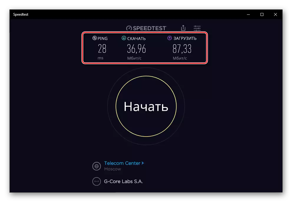 Hasil cek kecepatan internet di SpeedTest dengan aplikasi Ookla untuk Windows 10