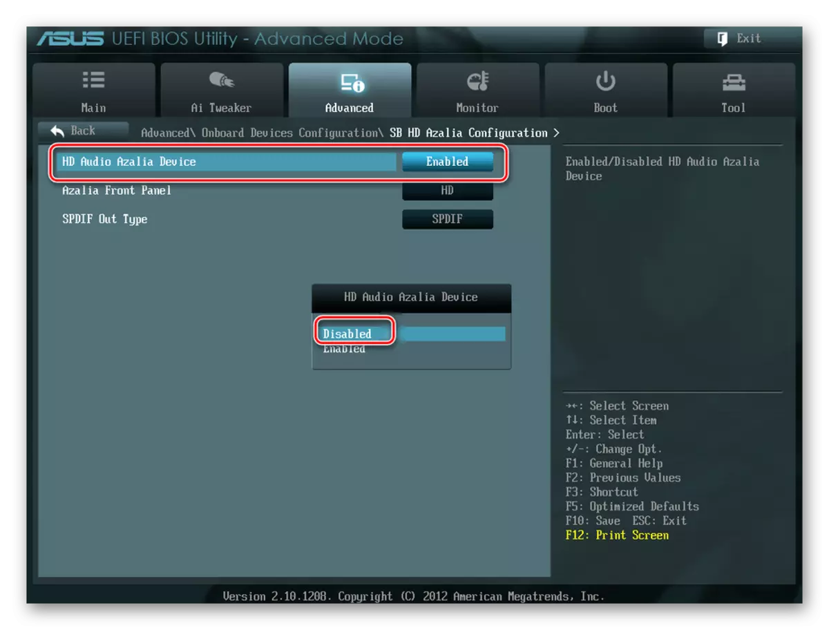 I-off ang sound card sa UEFI BIOS.